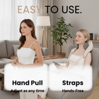 Two ways to use the True Relief massager: hand pull loops or hands-free straps