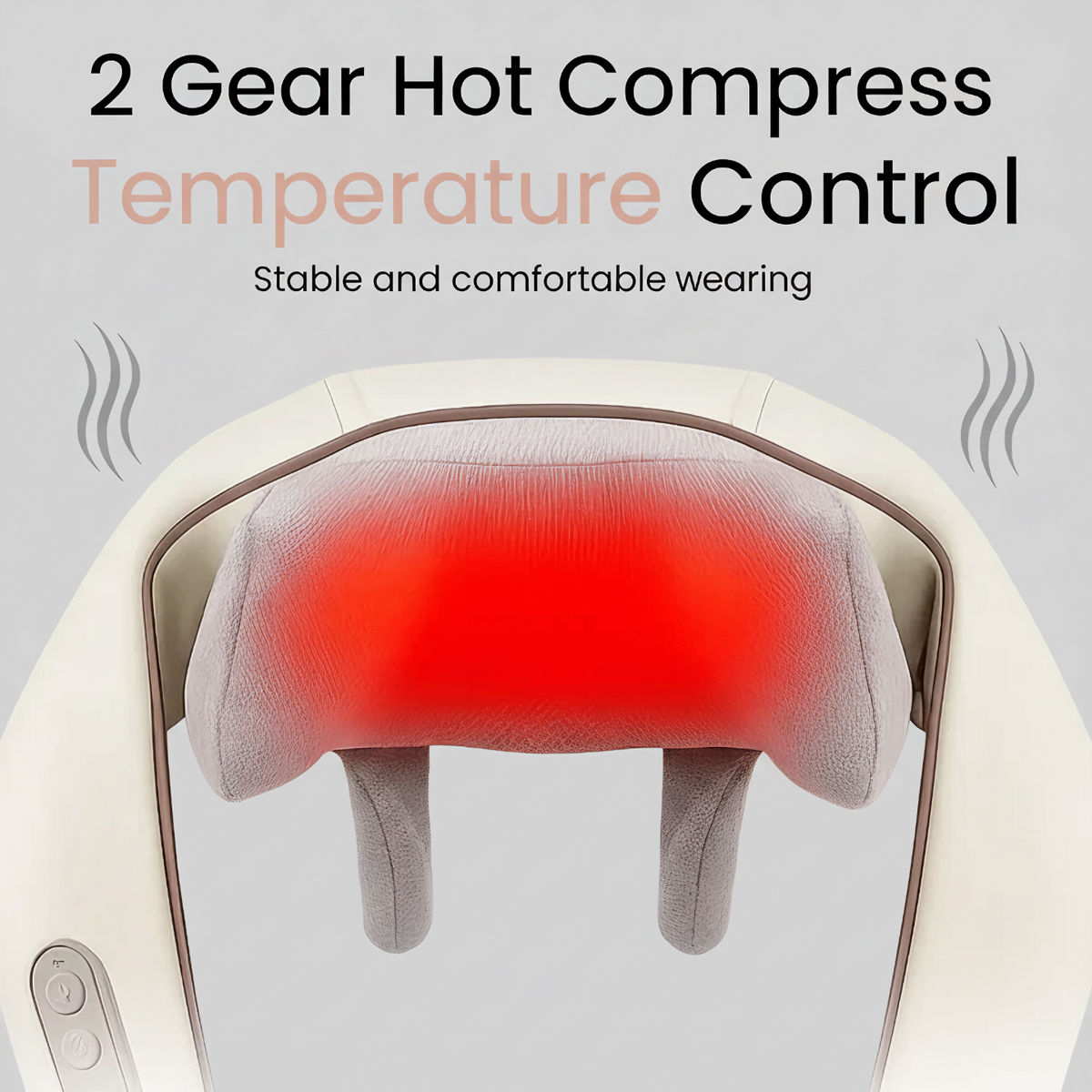Heated kneading nodes of the True Relief massager with 2-level temperature control