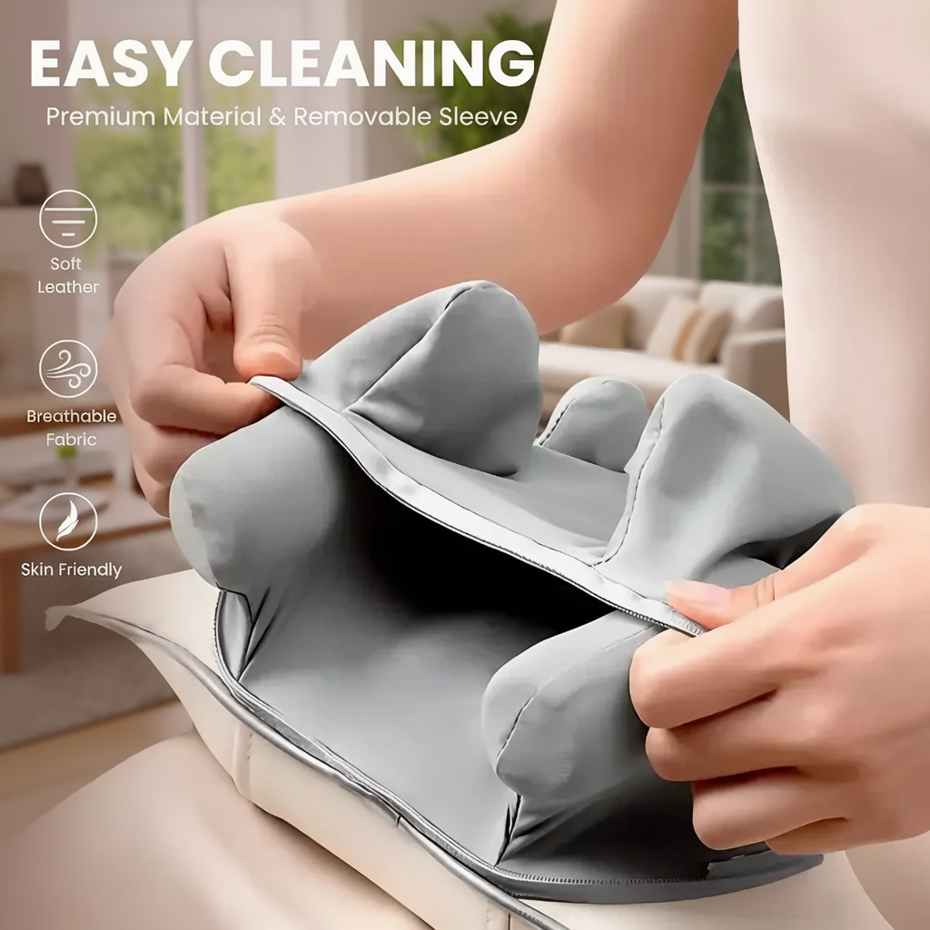 Hands removing the washable cover of the True Relief massager