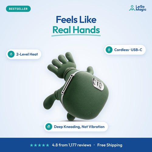LeSomagic cordless neck and shoulder massager with heat, deep kneading like real hands