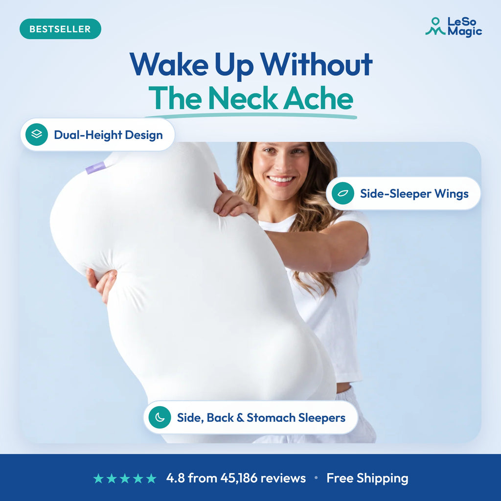 LeSomagic Cloud Alignment Pillow, dual-height ergonomic memory foam pillow