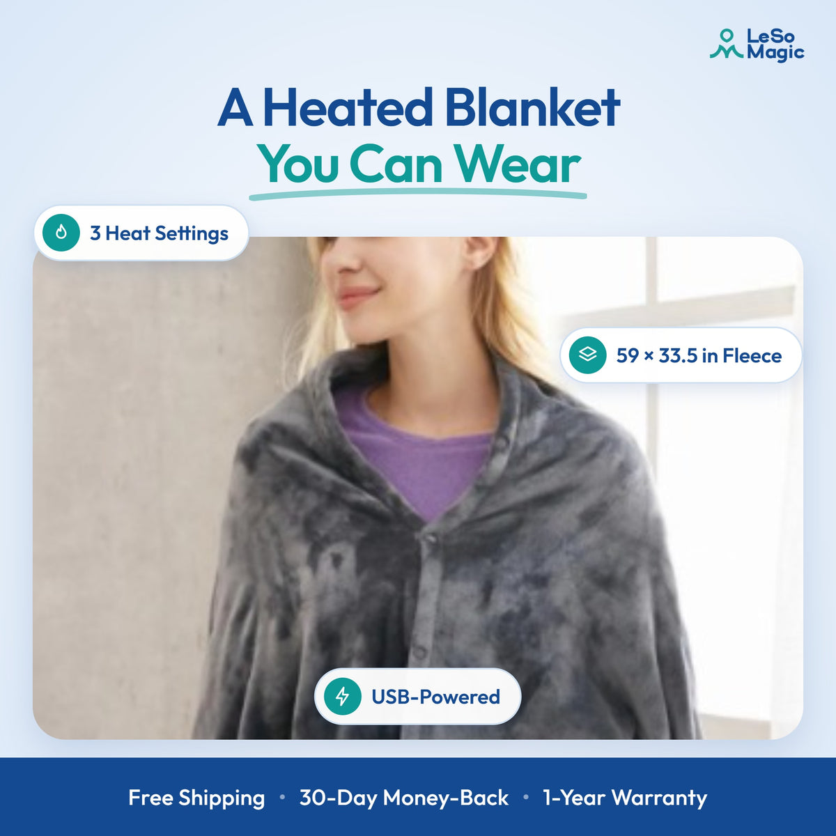 LeSomagic Heated Wearable Blanket