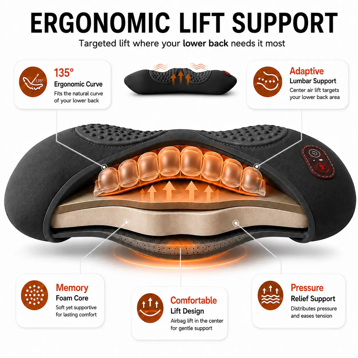 Lesomagic Back Massager Cushion